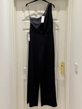NEW Lipsy Black & Sequin One Shoulder Jumpsuit Size 12 (Viral Chrishell Stause)
