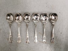 Webber & Hill Kings Pattern Set of 6 Silver Plated Soup Spoons