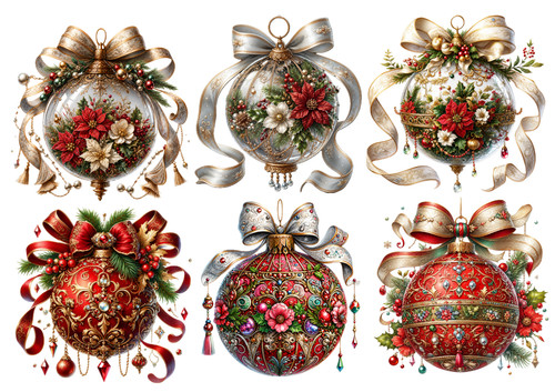 Christmas baubles 1xa4 rice - christmas,