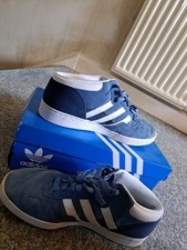 adidas Ciero Mid Men's Suede Trainers Size UK 8 Blue Navy White