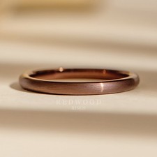 Brown Tungsten Ring, Brushed
