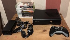 Xbox 360 S Console Bundle – Black – Official Controller + 10 Games