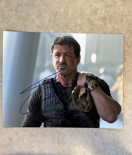 Slyvester stallone signed 8x10 - signed,
