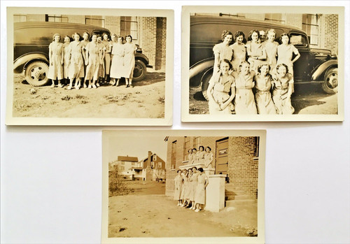 1940 nurses posing - 1940's, hearse