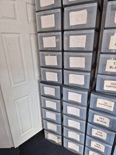 60 x PLASTIC STORAGE BOXES drawers Drawer Tower Unit  stackable organiser box UK