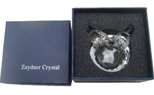 Zaydner Crystal Birds Figurine Clear Glass Sculpture Small Mini 1.75'' Boxed
