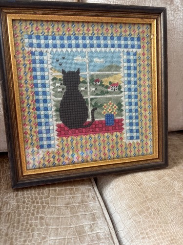 Vintage needlepoint cross - needlepoint,