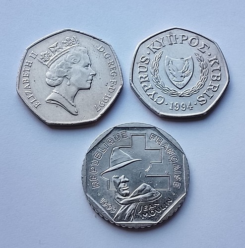 Europe coins england - 3, 50p