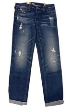 G-STAR Men's Blue 3301 Low Tapered Red Listing Denim Jeans RRP £90