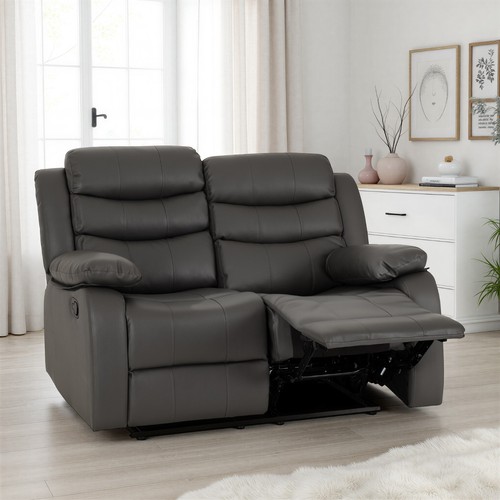 Roma black faux leather - 3+2,