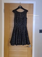 Ladies Black AX Paris Sequin Rara Party Dress. Size 10