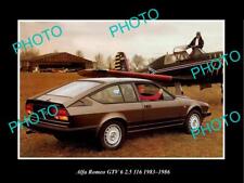 OLD LARGE HISTORIC PHOTO OF 1983 ALFA ROMEO GTV  6 116 LAUNCH PRESS PHOTO