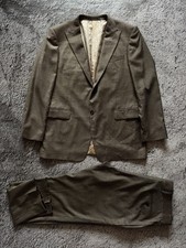 Gucci Mens Grey Wool Monogram Lining Two Piece Suit Size 54R