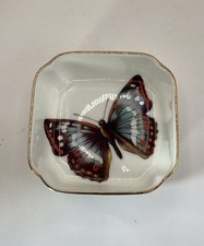 Vintage Hornsea Pottery Country Scene Butterfly Pin Trinket Dish