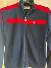 Fila White Line Retro Tracksuit Top Small Mens