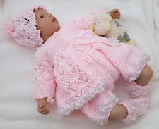 BABY KNITTING PATTERNS DK 59 GIRLS OR REBORN DOLLS BY  PRECIOUS NEWBORN KNITS