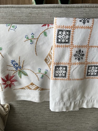 Vintage embroidered tablecloth - vintage,