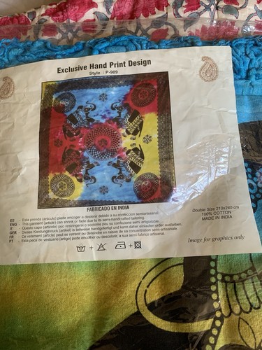 Indian tie dye - throw, elephant