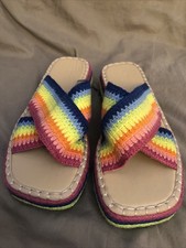BNWOB Rainbow Platform Sandals ASOS Size 7