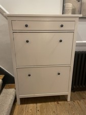 IKEA Hemnes White Shoe Cabinet With 2 Compartments And A Drawer