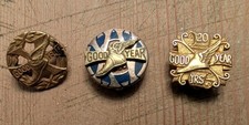 3 Goodyear Gold Badges. 10, 15 And 20 Years Service