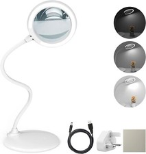 3XMagnifying Glass with Light and Stand LED Dimmable Magnifier lamp Work Reading