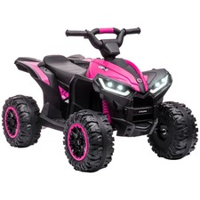Kids Electric Quad Bike Childrens Ride On Quad ATV Lights 12V Pink 3-5 Years