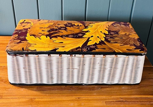 Vintage wicker sewing box - sewing,