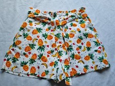 Red Herring 100%cotton High Waist Womans Shorts Uk12 Nwt Holiday Wardrobe Staple