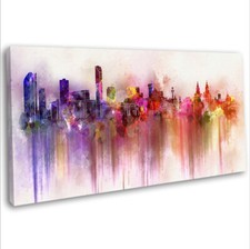 Liverpool Skyline Canvas Print Panoramic Abstract Framed Wall Art 91x40cm ~2