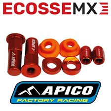 APICO Rim Lock Nuts KTM SX50 SX65 SX85 SX105 Wheel Bling Kit Orange Dust Caps