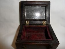BEAUTIFUL MINIATURE GEORGIAN TRINKET BOX WITH MIRROR AND SMELLING SALTS BOTTLE