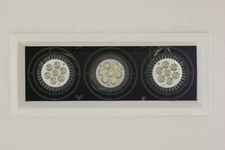 Triple Spot Light Unit Fitting, Ceiling Recessed, Takes PAR30 LED Lamps.