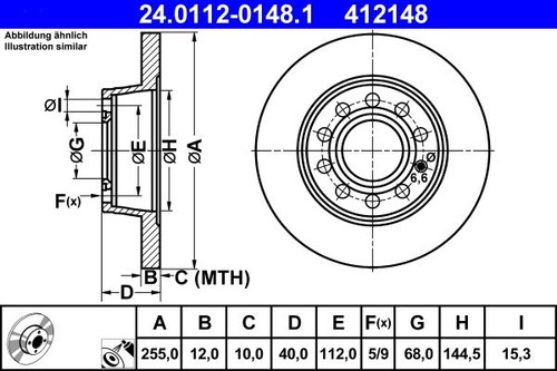 Brake disc ate 0112 - brake,