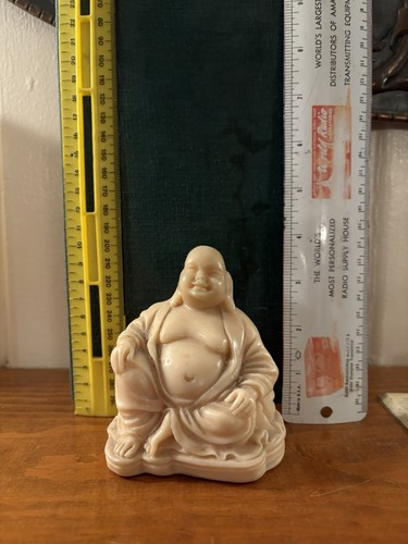 Ivory colored buddha statue - ivory,