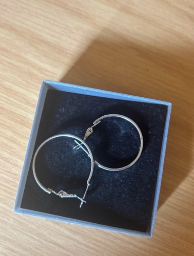 Dress silver hoop earrings - dress,