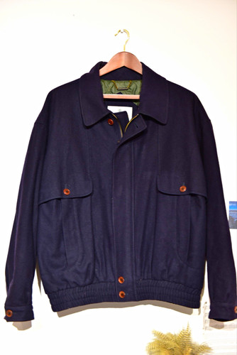 Aquascutum navy wool bomber - aquascutum,