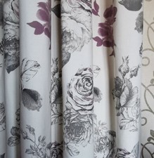 Grey & Lilac Floral Curtains