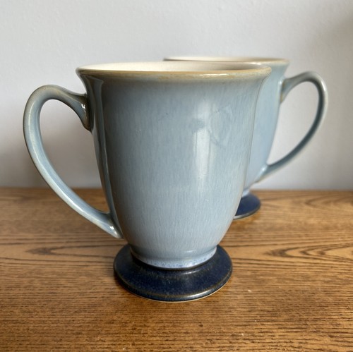 Denby blue jetty footed - footed, mugs