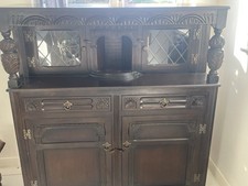 Old Charm Vintage Oak Court Cupboard Side Cupboard Cabinet