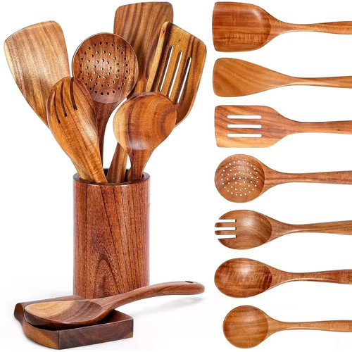 9pcs wooden cooking utensils - cooking,