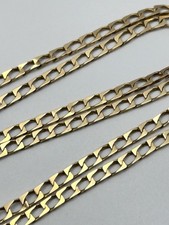 Solid 9ct Gold Flat Curb Link Chain Necklace