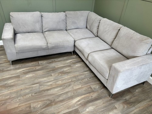 Modern light grey corner - light, sofa