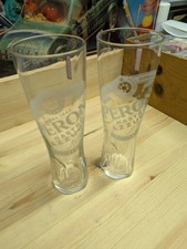 2 X Nastro Azzurro Peroni Italian Lager Beer Pint Glasses Genuine From Display