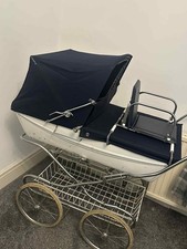 Silver Cross Kensington Pram - Navy with toddler seat and shopping tray