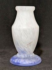 White & Blue Glass Vase –