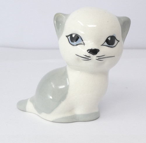 Szeiler cat figurine grey - cat,
