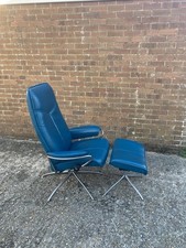 STUNNING EKORNES STRESSLESS CITY LEATHER RECLINER ARMCHAIR WITH FOOTSTOOL