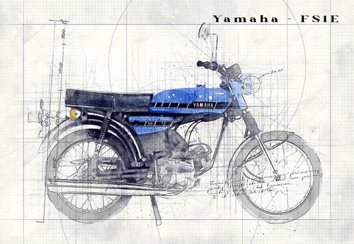 Line tech drawing - yamaha, fs1e