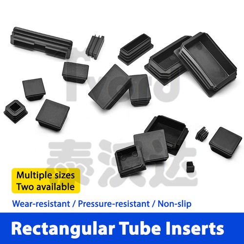Black square plastic end - plastic, caps
